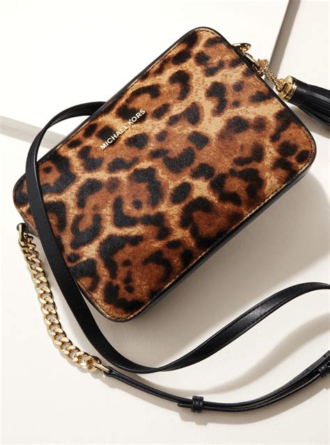 michael kors ginny leopard calf hair crossbody|Amazon.com: Michael Kors Jet Set Large Leopard.